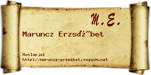 Maruncz Erzsébet névjegykártya