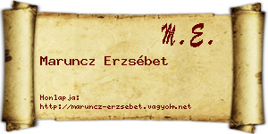 Maruncz Erzsébet névjegykártya